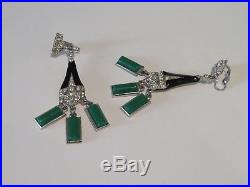 Kenneth Jay Lane Necklace And Earrings Set, Art Deco Design