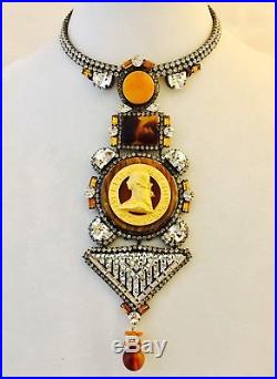 LAWRENCE VRBA Stunning Unique Long Art Deco Necklace One Of A Kind