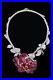 Lab Burma Ruby Floral Design Necklace 925 Fine Silver Art Deco Luxurious Jewelry