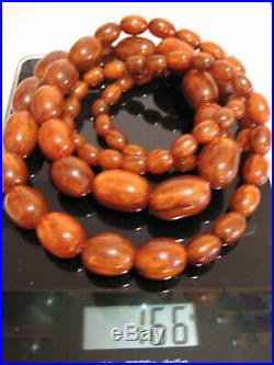 Lange echte Bakelite Kette Faturan Beads Art Deco Necklace 165 gramm getestet