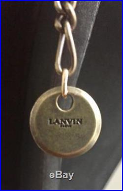 Lanvin Elvira Engraved Pendant Choker Necklace Art Deco Style Gold Plated Boxed