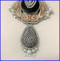 Lawrence Vrba Art Deco Faux Pearl & Rhinestone One of A Kind Necklace