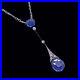 Liberty & Co Antique Necklace Art Deco Gold Sapphire Diamond Necklace(4979)