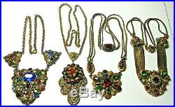 Lot of 4 Pieces of Art Deco German/Czechoslovakian Necklaces c. 1930