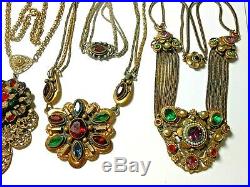 Lot of 4 Pieces of Art Deco German/Czechoslovakian Necklaces c. 1930