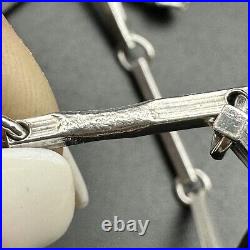 Lovely Antique Art Deco Hand Made Estate 800 Silver Bar Link Design Necklace 36