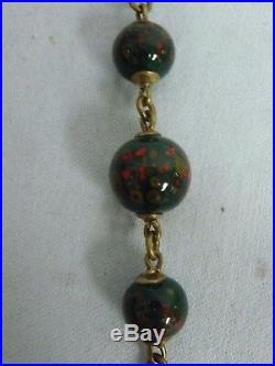 Lovely B F & Co. Art Nouveau Deco Czech Art Glass Bead Spider Web Necklace