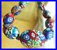 Lovely Quality, Chunky, Vintage Venetian Millefiori Matt Glass Bead Necklace