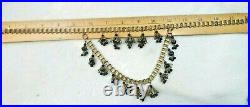 MIRIAM HASKELL Unsigned Art Deco Gold Gilt Drippy Beads Bookcase Bib Necklace