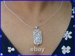 Marquise Cut CZ Circa 1910's Art Deco Vintage Openable Locket Edwardian Pendant