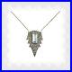 Marvelous Vintage marcasite Art Deco paste aquamarine necklace 230726b