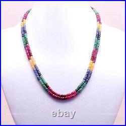 May Shappire Gemstone Beaded Valentines Daughter Art Deco Necklace 925 Silver