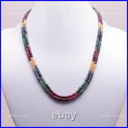 May Shappire Gemstone Beaded Valentines Daughter Art Deco Necklace 925 Silver