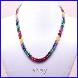 May Shappire Gemstone Beaded Valentines Daughter Art Deco Necklace 925 Silver