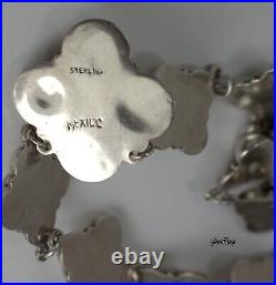 Mexico Sterling Necklace Floral 925 Mexican Sterling Silver Art Deco Jewelry