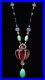 Multi Gemstone Statement Necklace 925 Sterling Silver Handmade Art Deco Jewelry