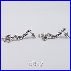 NEW Art Deco Style 14K White Gold Diamond Chandelier Earrings & Pendant Necklace