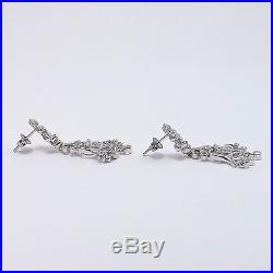 NEW Art Deco Style 14K White Gold Diamond Chandelier Earrings & Pendant Necklace