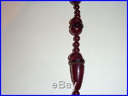 NICE ART DECO CHERRY RED AMBER BAKELITE NECKLACE BEADS 59.6g TESTED