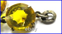 NOVOPLATIN RODI & WIENENBERGER Art Deco Canary Yellow Bezel Set Crystal Necklace