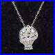 NYJEWEL Art Deco Platinum 0.7ct Diamond Sapphire Pendant Necklace 18