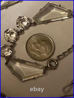 Necklace Crystal Open Back Clear Pentagon Shape Art Deco 18 Adjustable 1930s