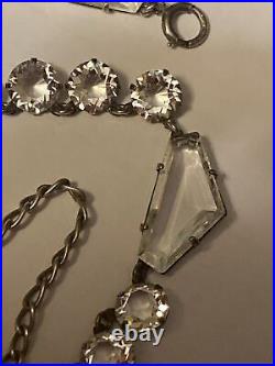 Necklace Crystal Open Back Clear Pentagon Shape Art Deco 18 Adjustable 1930s