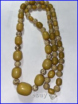 Necklace amber Bakelite 1930s Art Deco long 38 Big Graduated Strand 147 Grams