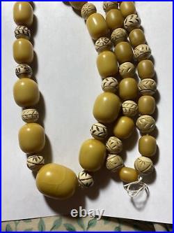 Necklace amber Bakelite 1930s Art Deco long 38 Big Graduated Strand 147 Grams