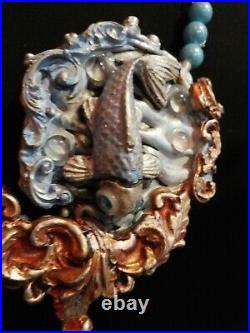 Necklace woman pendant art deco nouveau talisman blue fish pisces luxury jewelry