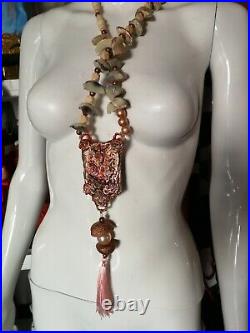 Necklace women fine jewelry vintage jewel antique style talisman art deco fairy
