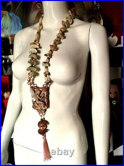 Necklace women fine jewelry vintage jewel antique style talisman art deco fairy