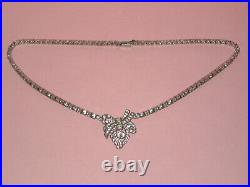 OTIS Stunning Vintage Art Deco Sterling And Rhinestone Collar Necklace