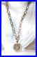 Ornate Filigree Link Art Deco Rhodium on Sterling statement necklace 18 in