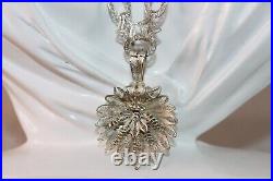 Ornate Filigree Link Art Deco Rhodium on Sterling statement necklace 18 in