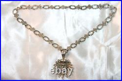 Ornate Filigree Link Art Deco Rhodium on Sterling statement necklace 18 in