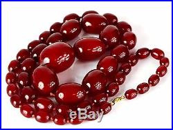PHENOLIC Antique Art Deco CHERRY Red Amber Bakelite Necklaces 95 g Simichrome
