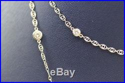 Platinum 32 Art Deco Diamond By the Yard Chain Necklace