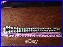 Professionally tested Art Deco 14k gold Chinese Jadeite round beads Necklace