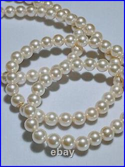 Quality Art Deco Cultured Pearl & Sterling Necklace, Silver Clasp 1910-1940