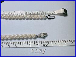 Quality Art Deco Cultured Pearl & Sterling Necklace, Silver Clasp 1910-1940