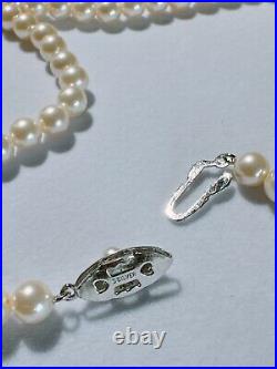 Quality Art Deco Cultured Pearl & Sterling Necklace, Silver Clasp 1910-1940