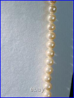 Quality Art Deco Cultured Pearl & Sterling Necklace, Silver Clasp 1910-1940