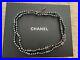 RARE AUTHENTIC Chanel Runway Grey Pearl Necklace with Strass diamond Pearls