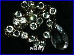 RARE! Antique Edwardian Art Deco Bezel Set Rock Crystal Riviere Necklace Pendant