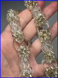 RARE & FINE Antique Art Deco Crystal Faceted French Link Necklace