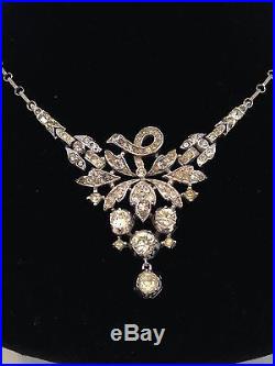 RARE TRIFARI SIGNED Art Deco Necklace GORGEOUS Pendant with Crystal Dangle