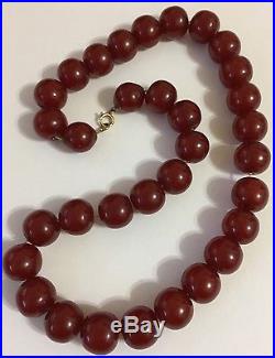 Rare Vintage Art Deco Cherry Amber Bead Bakelite Necklace