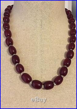 Rare Vintage Art Deco Cherry Amber Bead Bakelite Necklace Antique 49.7 Grams