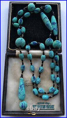 Rare Antique Art Deco Bohemian Czech Ballotini Beads Sautoir Flapper Necklace